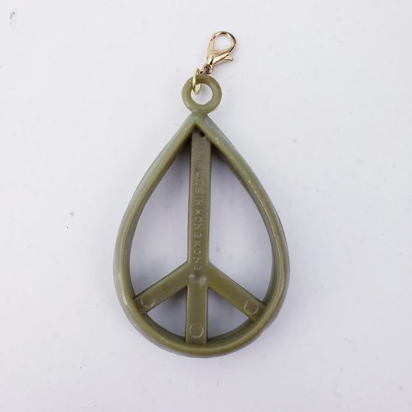 Vintage Necklace Lot Red Branch Coral & Appleseed Necklace, Peace Sign Charm - Picture 6 of 9